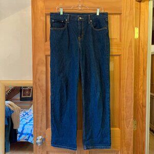Levi's Blue Pin Stripe Straight Leg Jeans Classic Fit 34